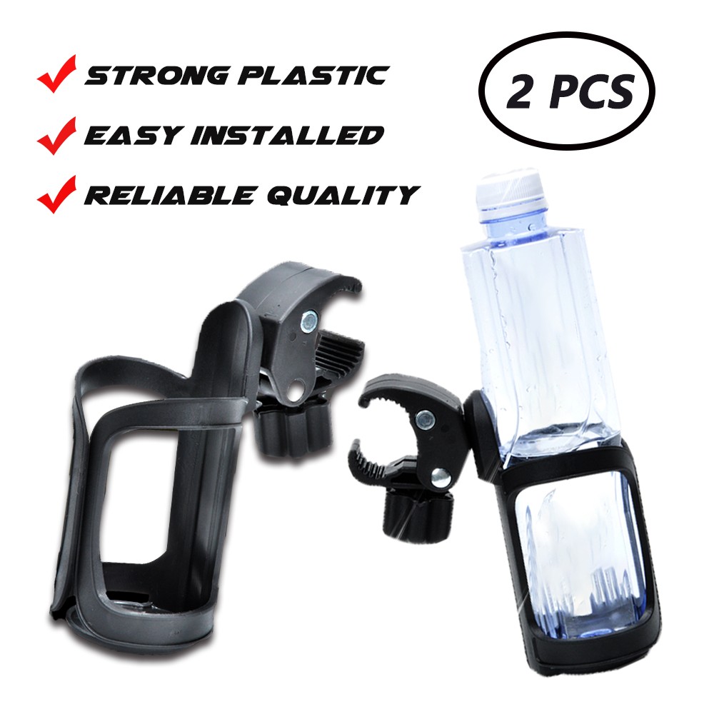 SD 2 PC Plastic Bottle Holder Water Drink For Wheelchair Bike Walker Stroller a0