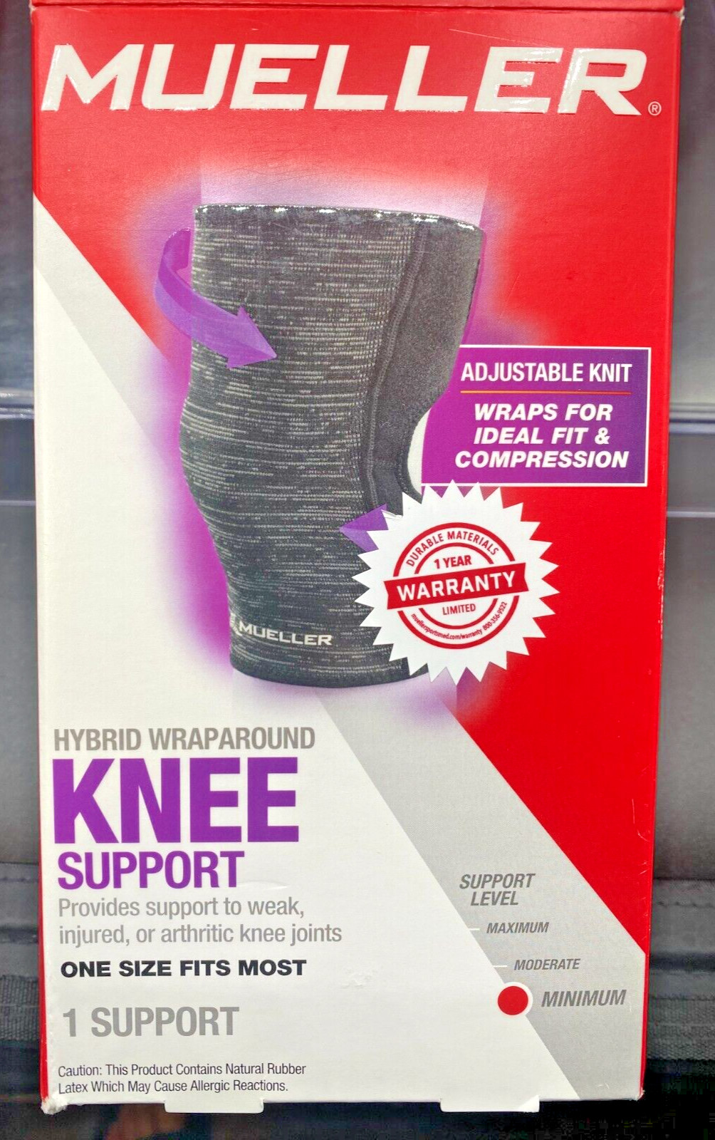 MUELLER Hybrid Wraparound Knee Support One Size Fits Most - Minimum Support