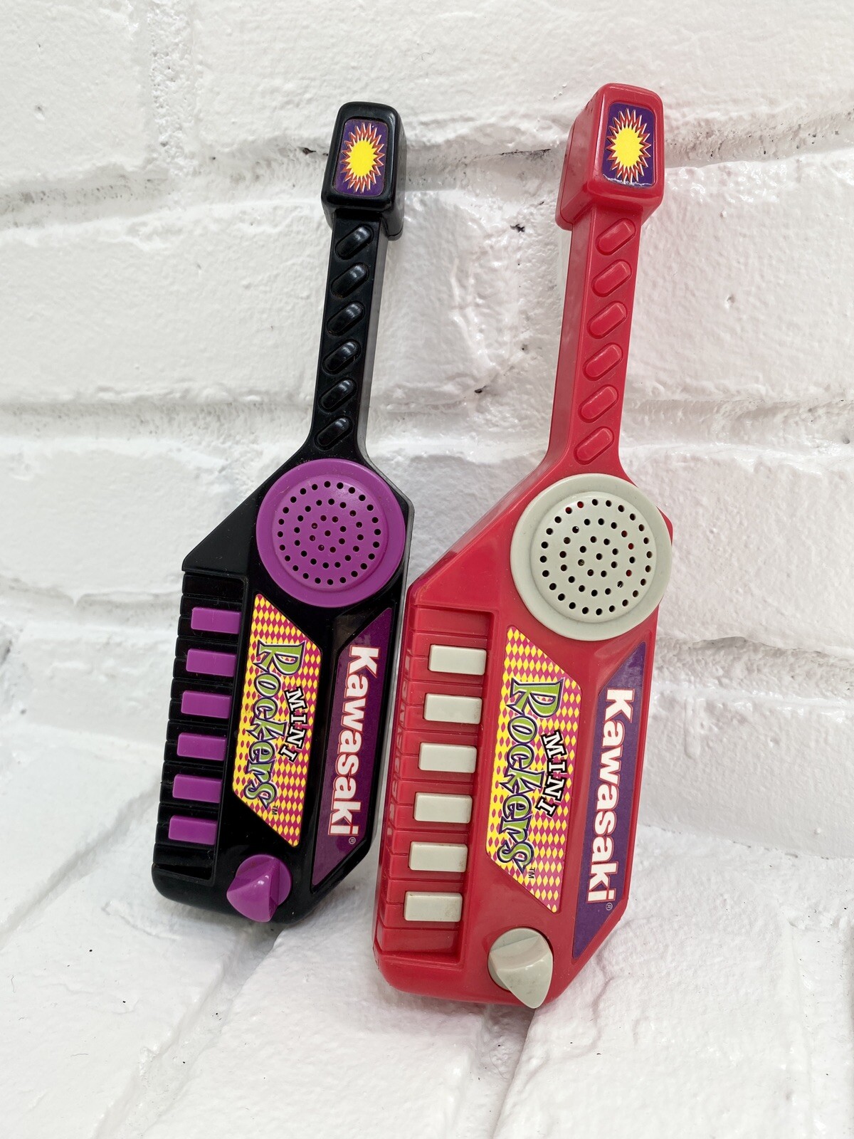 Vintage Kawasaki mini rockers guitars toys rare Black Pink Purple