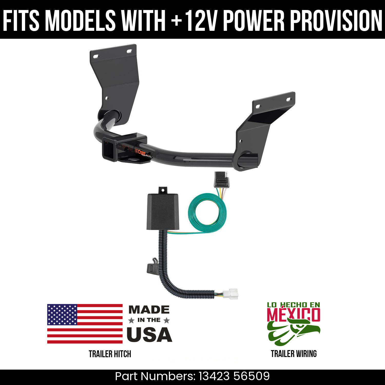 For 19-24 Acura RDX Trailer Hitch w/ 4 Pin Wiring Fit w/+12V Pwr Prov. Curt 3.5K