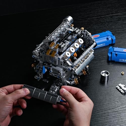 V8 Engine Model Kit That Runs, Motorized Engine Building Set for Adults,