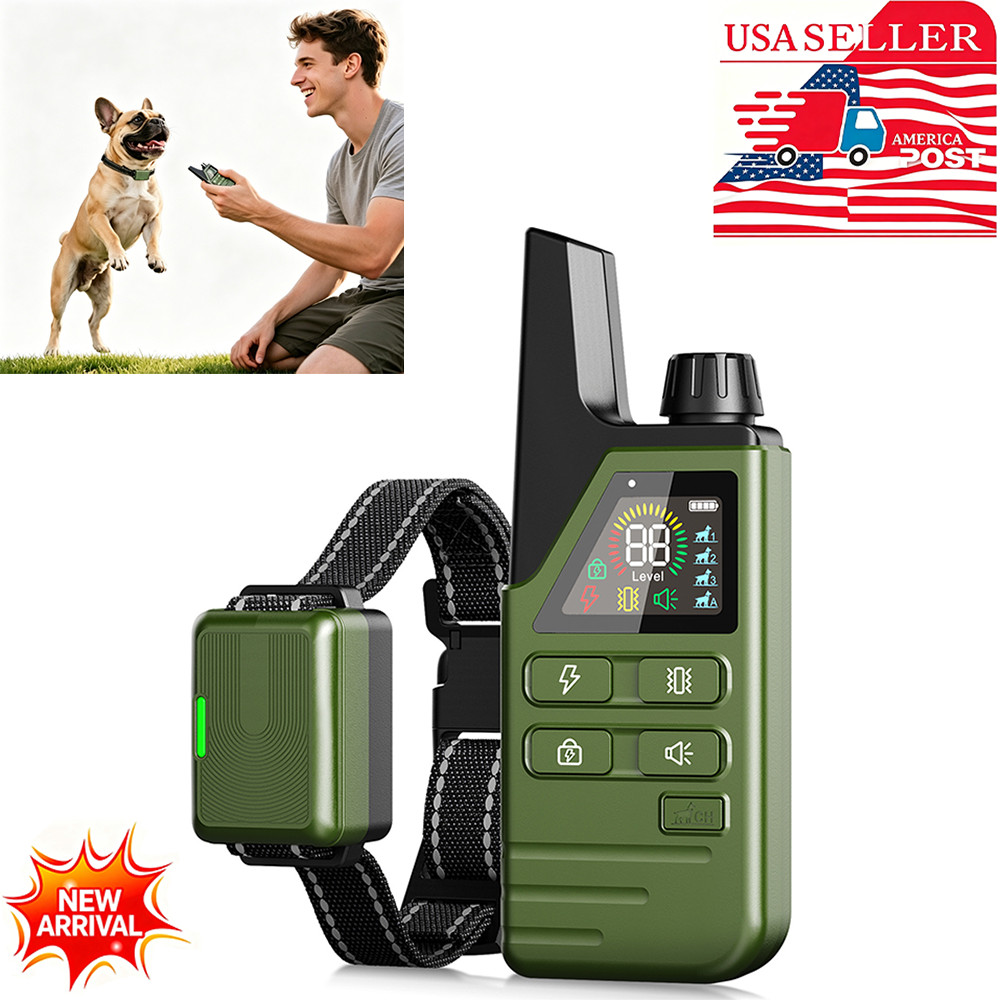 Dog Training Collar 4500FT Remote Rechargeable Waterproof Shock E-Collar PET New