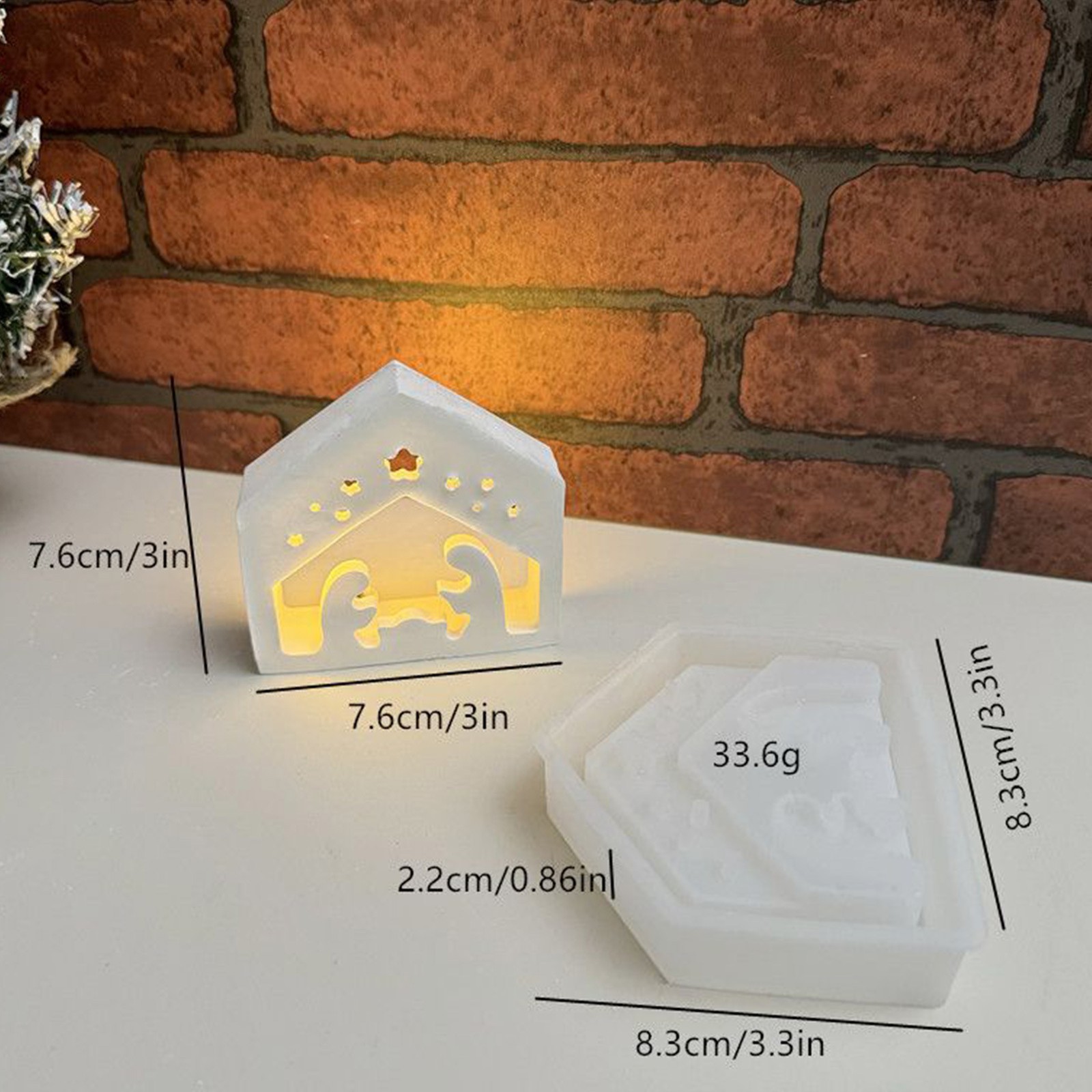 Christmas Nativity Mold Advent Tealight Stand Mould Silicone Jesus Molds