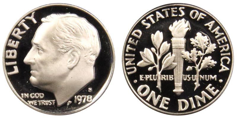 1978 S GEM BU PROOF ROOSEVELT DIME 10 CENT BRILLIANT UNCIRCULATED PF COIN #7779