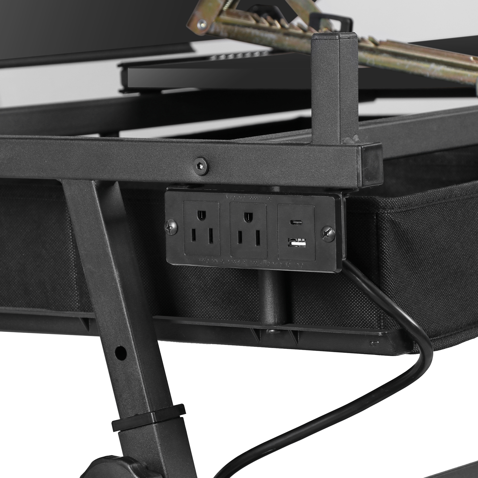 Adjustable Drafting Drawing Table Tabletop Tiltable w/ Stool & Outlet Black