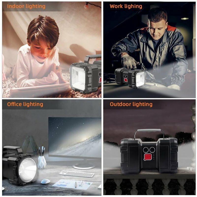 Super Bright LED Searchlight Rechargeable Handheld Spotlight Flashlight Portable