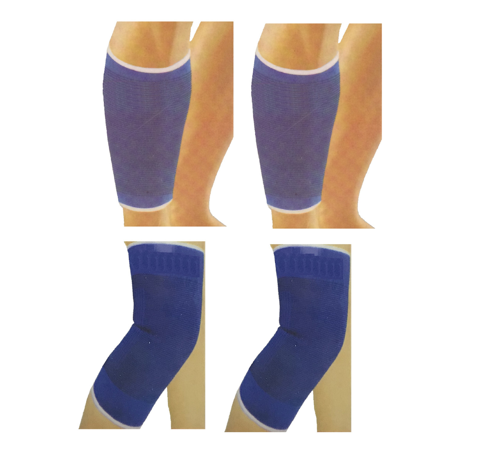 2 Pcs CALF  2 Pcs KNEE Brace support Tennis sports pain