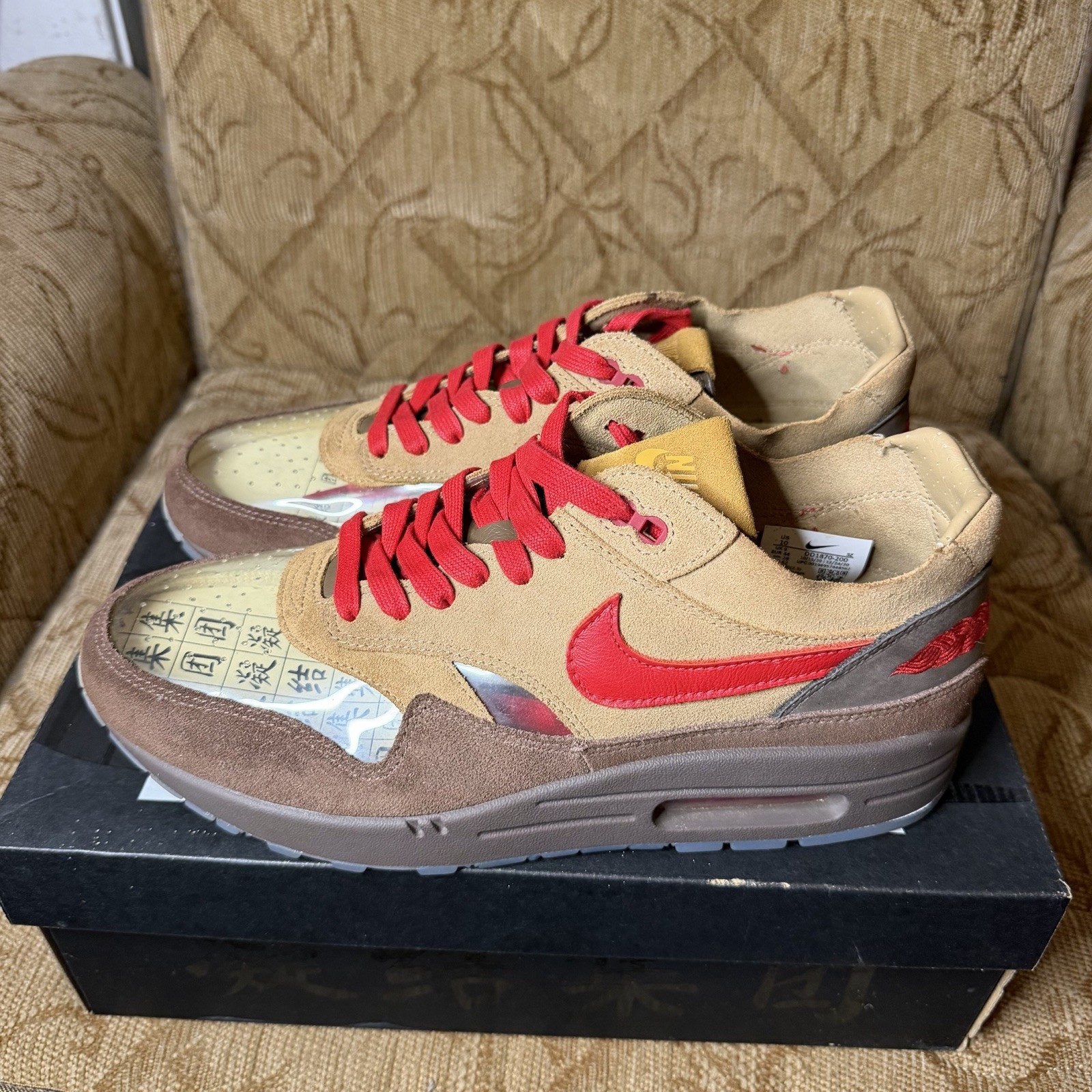 8153) Nike Air Max 1 x CLOT Kiss of Death CHA 2021 (DD1870-200) Men’s Size 10