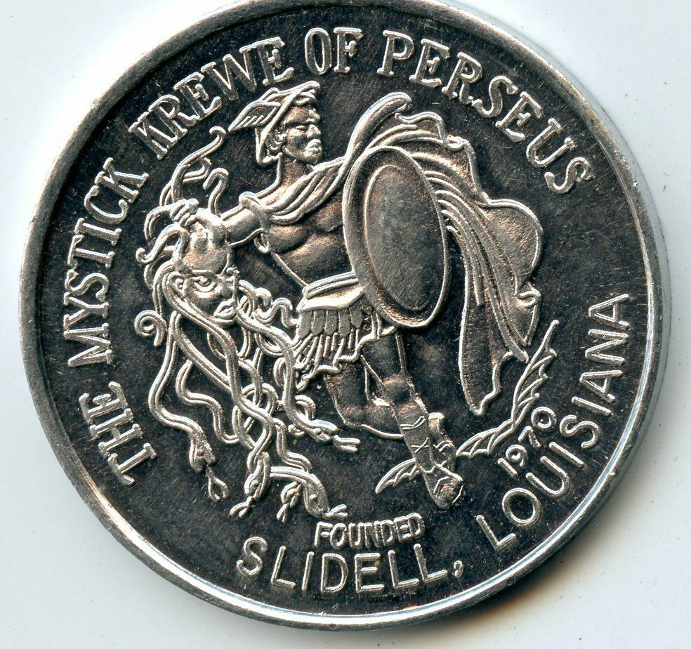 Mardi Gras Doubloon Krewe of Perseus 1974 Aluminum