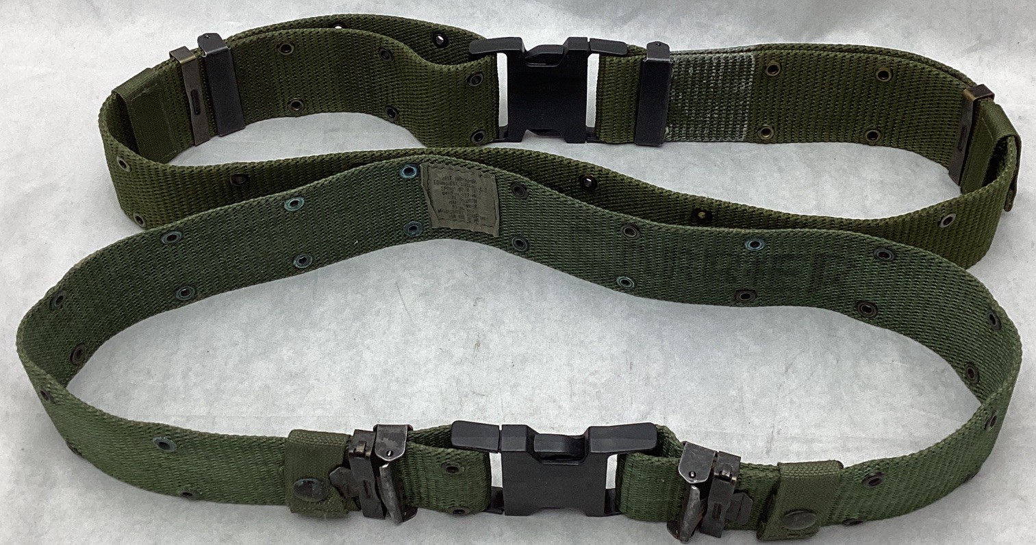Lot Of 2) USGI Alice Belt Individual Equipment Military Web Belt Medium OD Green