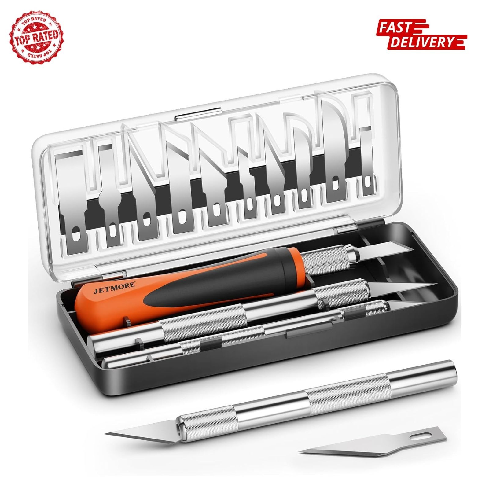 Exacto Knife Set, 3 Craft Knife and 13 SK5 Steel Blades, Precision Hobby 16 Pcs
