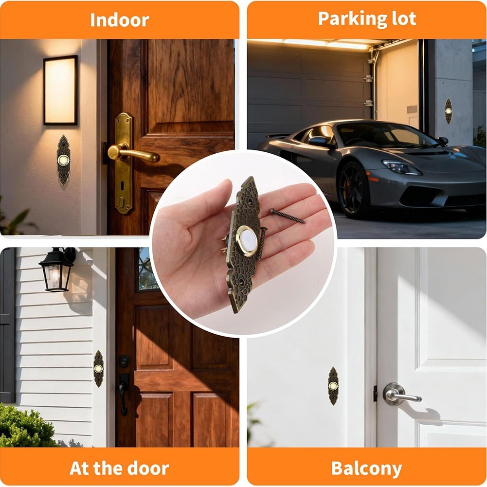 Replacement Wired Doorbell Button Bronze for Residential Commercial