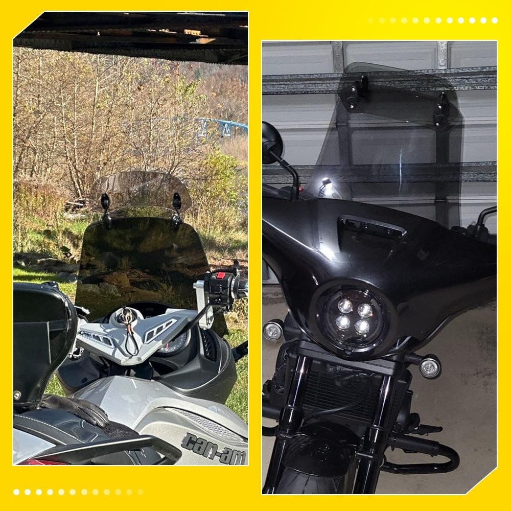 Motorcycle Universal Clip On Windshield Wind Screen Deflector Extension Spoiler