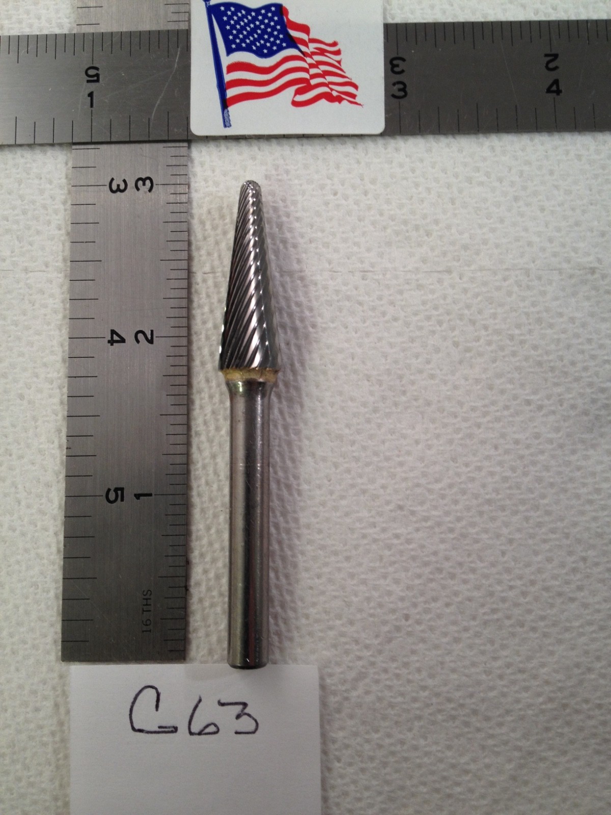 1 NEW FALCON / SGS 1/4" SHANK CARBIDE BURR SL-3 SINGLE CUT. CONE SHAPE (G63)