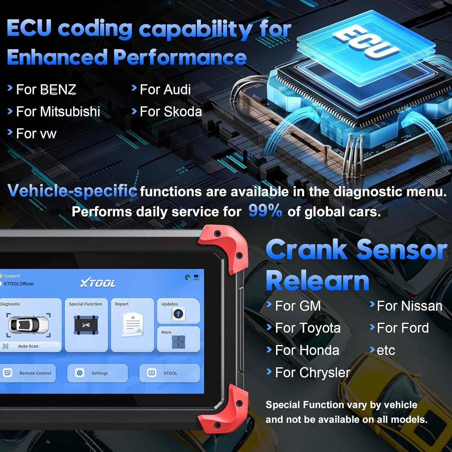 NEWEST XTOOL D7 V2.0 FCA Scanner Auto Diagnostic Tool Bidirectional E.CU Coding