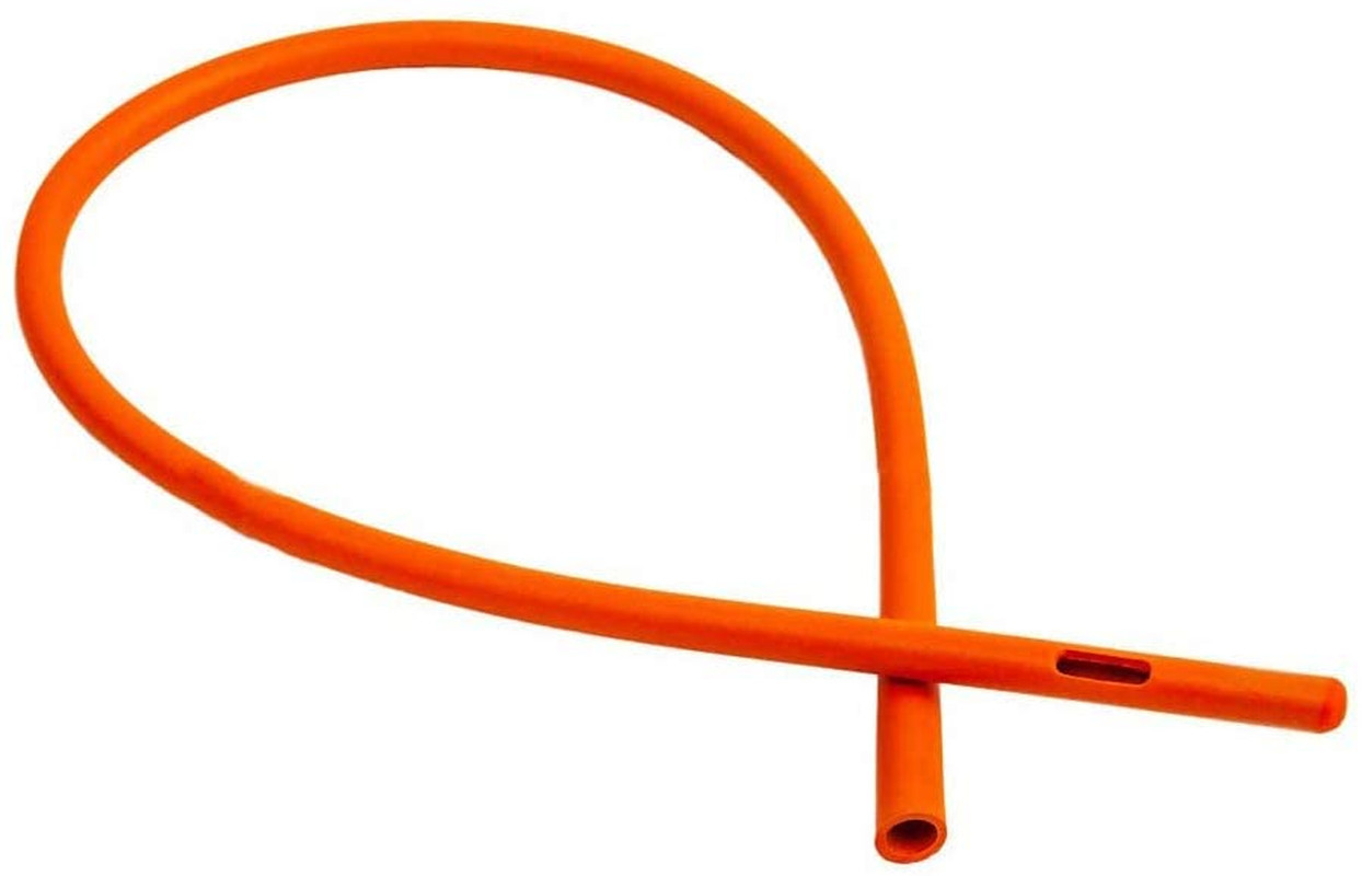 Healthandyoga™ Enema Rubber Colon Tube - Closed End (20” X 26 FR) - Long Red Lat
