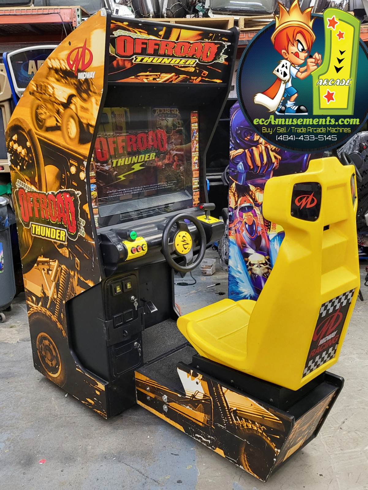Midway OFFROAD THUNDER Sit Down Arcade Driving Video Game Machine - 24" LCD