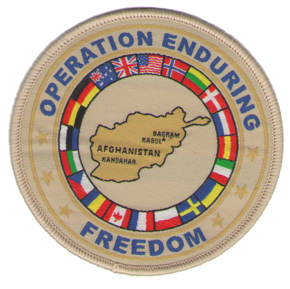 MILITARY COALITION DESERT  EMBROIDERED PATCH ENDURING FREEDOM AFGHANISTAN OEF