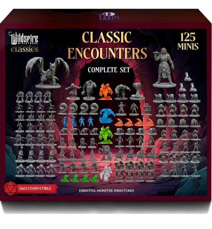 125 D&D RPG Miniatures Unpainted Monster Bundle Fantasy Figures Dungeon