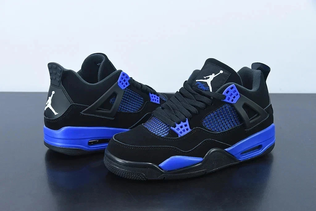 Jordan 4 Retro Black Blue Thunder Men's Size US 7-12
