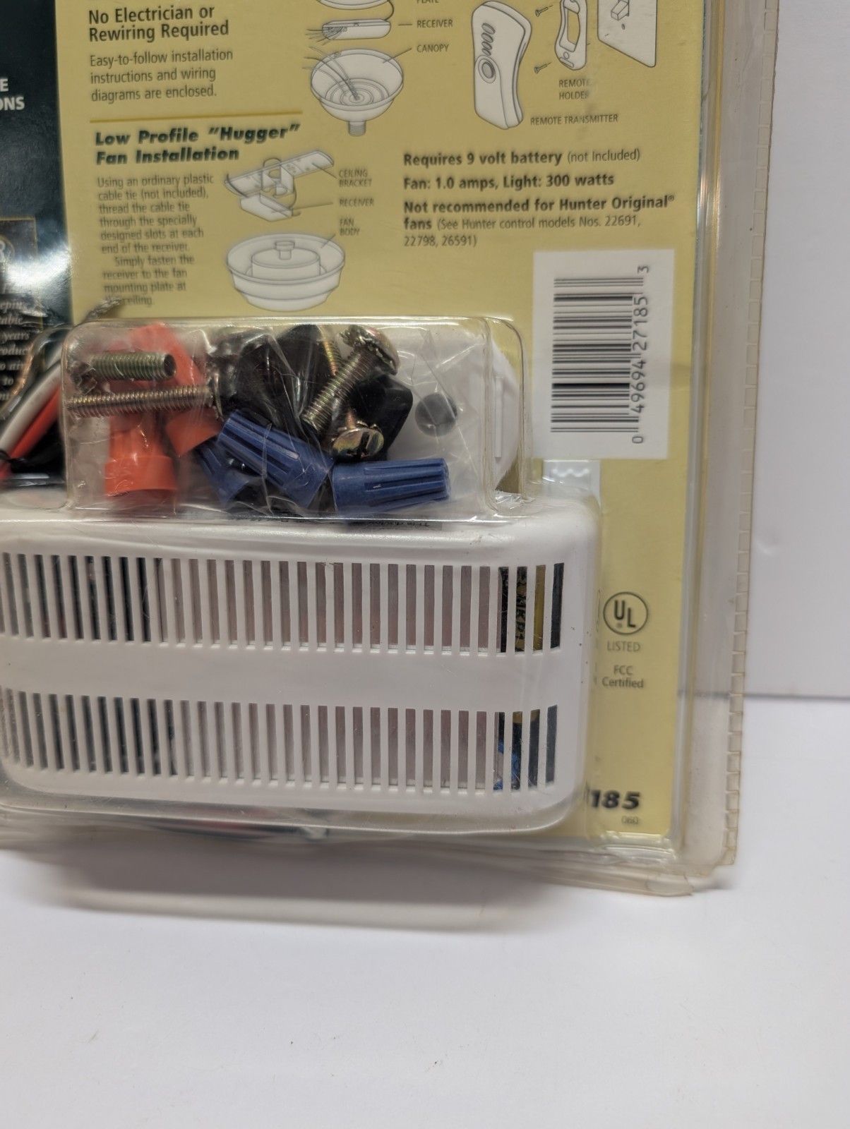 Hunter All Fan Ceiling Fan & Light Remote Control Model 27185 New PACKAGE DAMAGE