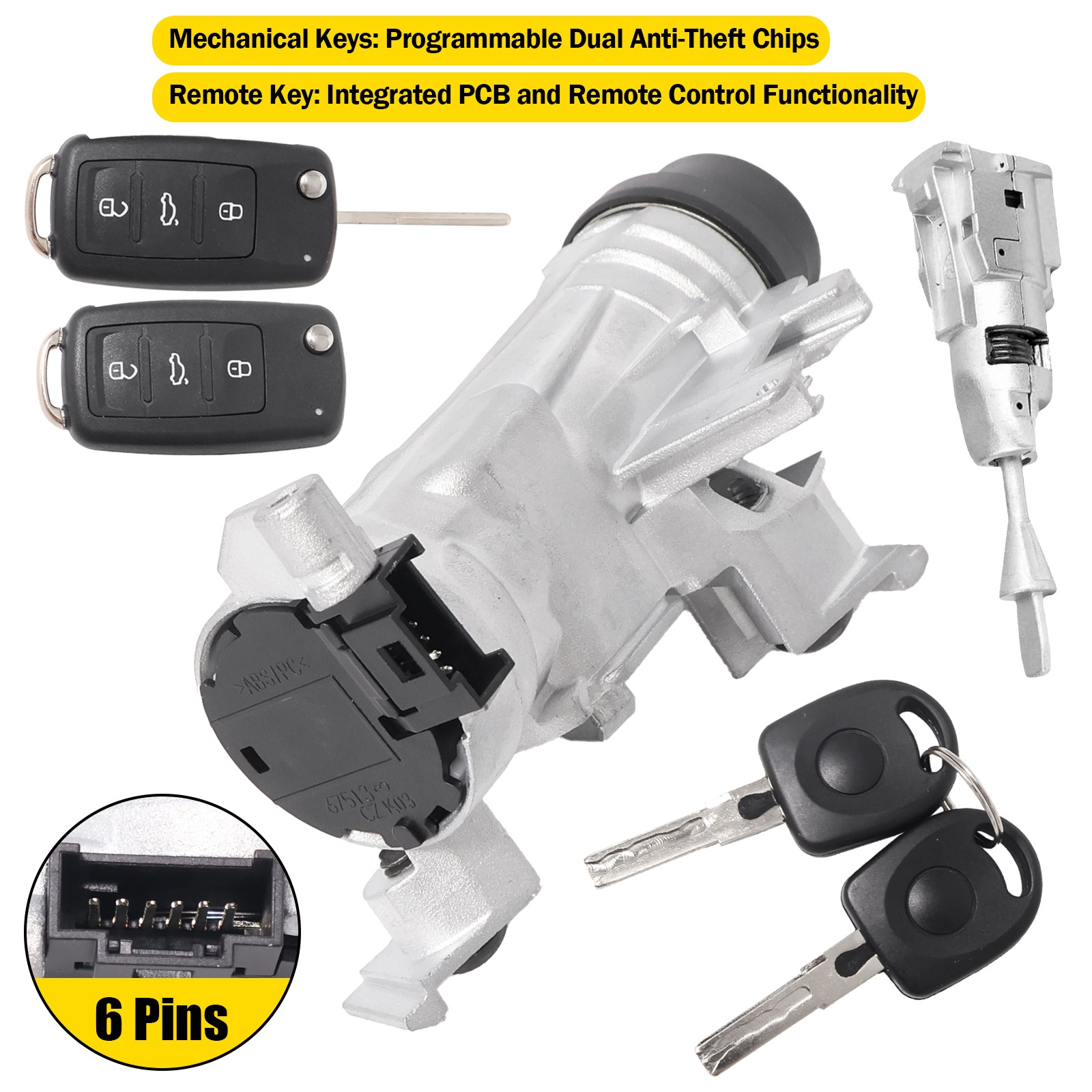 For 04-18 EOS IGNITION SWITCH LOCK ASSEMBLY W/ 2x Intelligent KEY SHELL & 2x Key