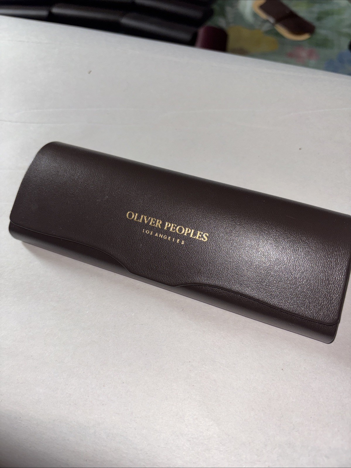 Oliver Peoples Case Medium Leather Glasses Case 6.5"x 2.5"x1.5" #G