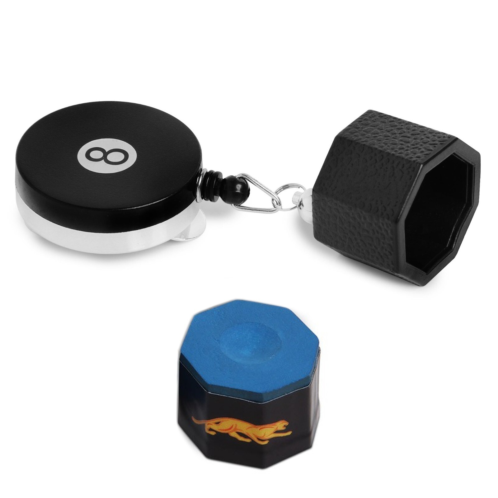 OKKO Retractable Octagon Billiard Chalker w/Belt Clip + 1 pc of Predator Chalk