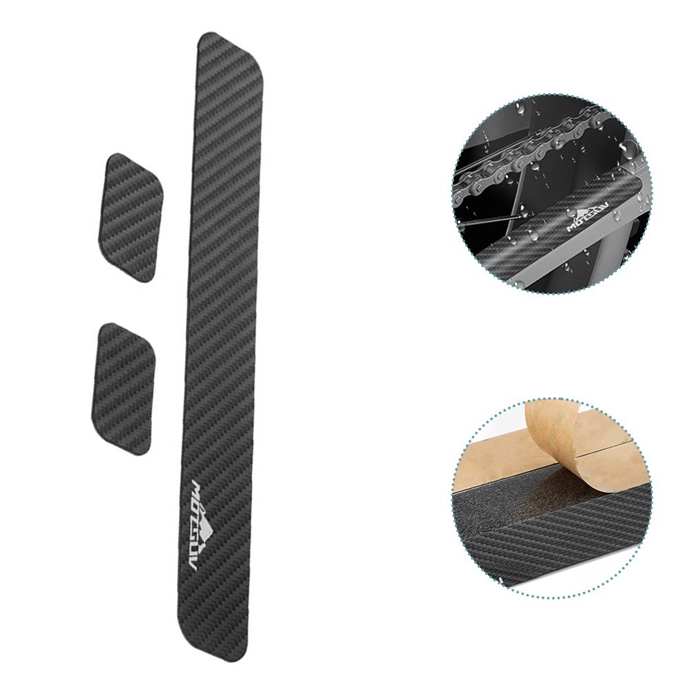 Rust Resistant Bicycle For Chainstay Frame Protector Carbon Fiber Texture