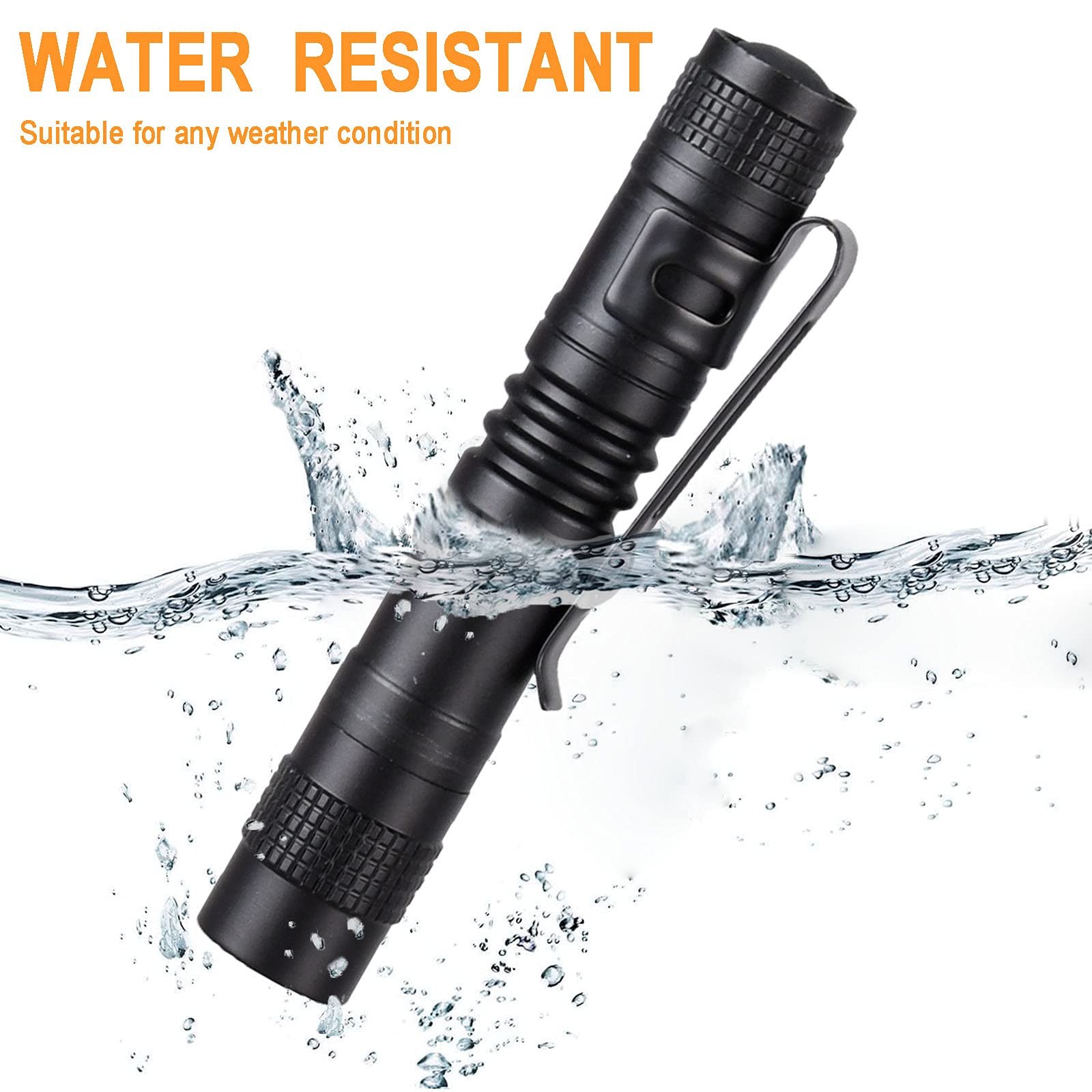 20 Pack LED Pen Flashlights with Clip, Waterproof, Mini Pocket Torch