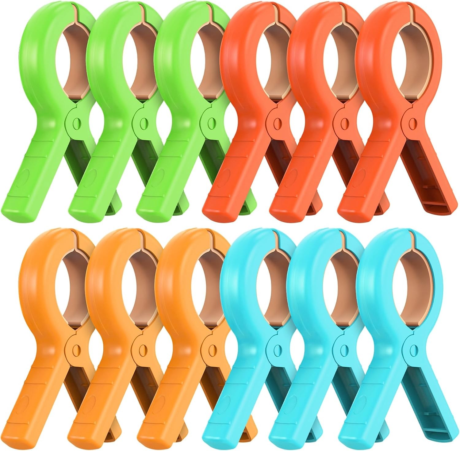 12 Pc Plastic Clothes Pins Windproof Clothes Clips Clothesline Hanging