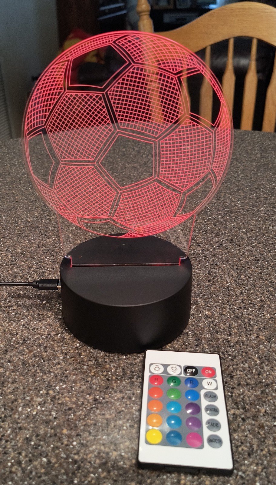 Creative 3D Visualization Lamp Soccer Ball New Open Box