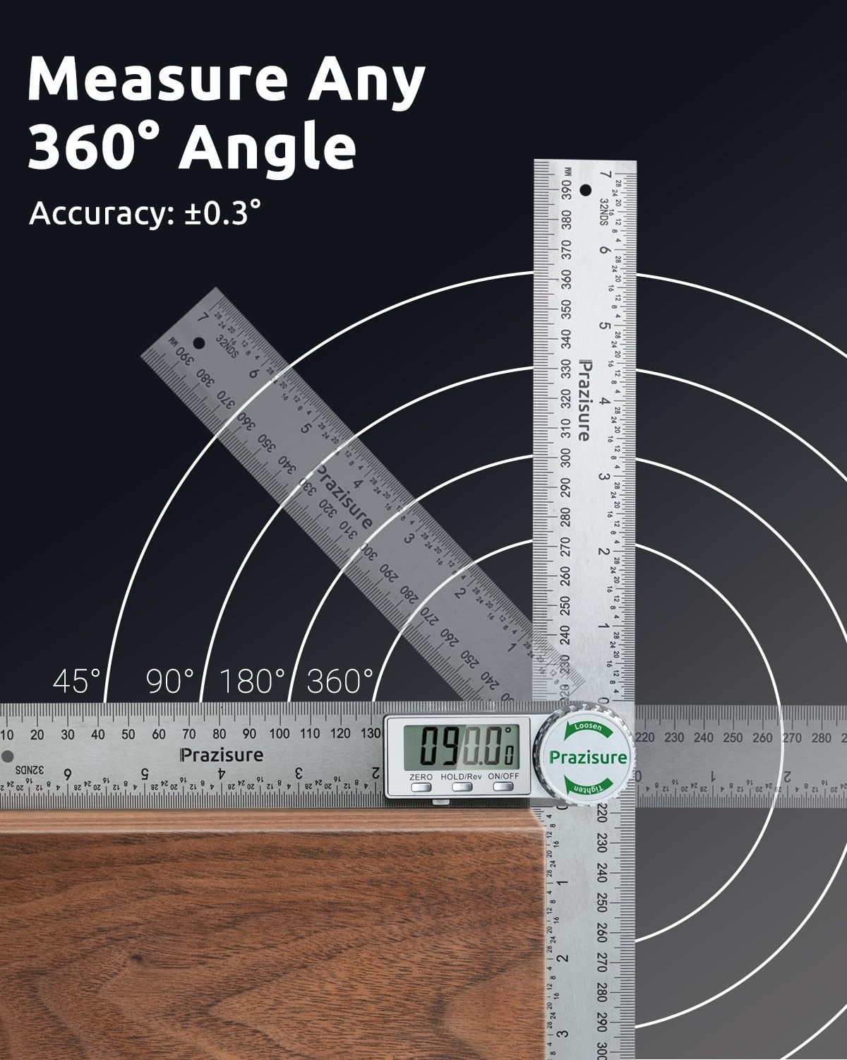 Digital Angle Finder Protractor, 7inch Professional Angle Measuring Tool for ...