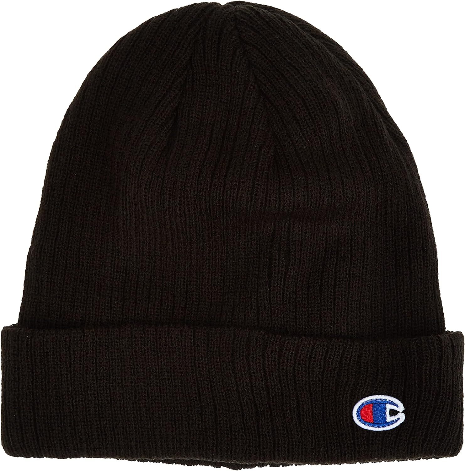 Champion Logo Cuff Beanie One Size, Black/Red/Blue