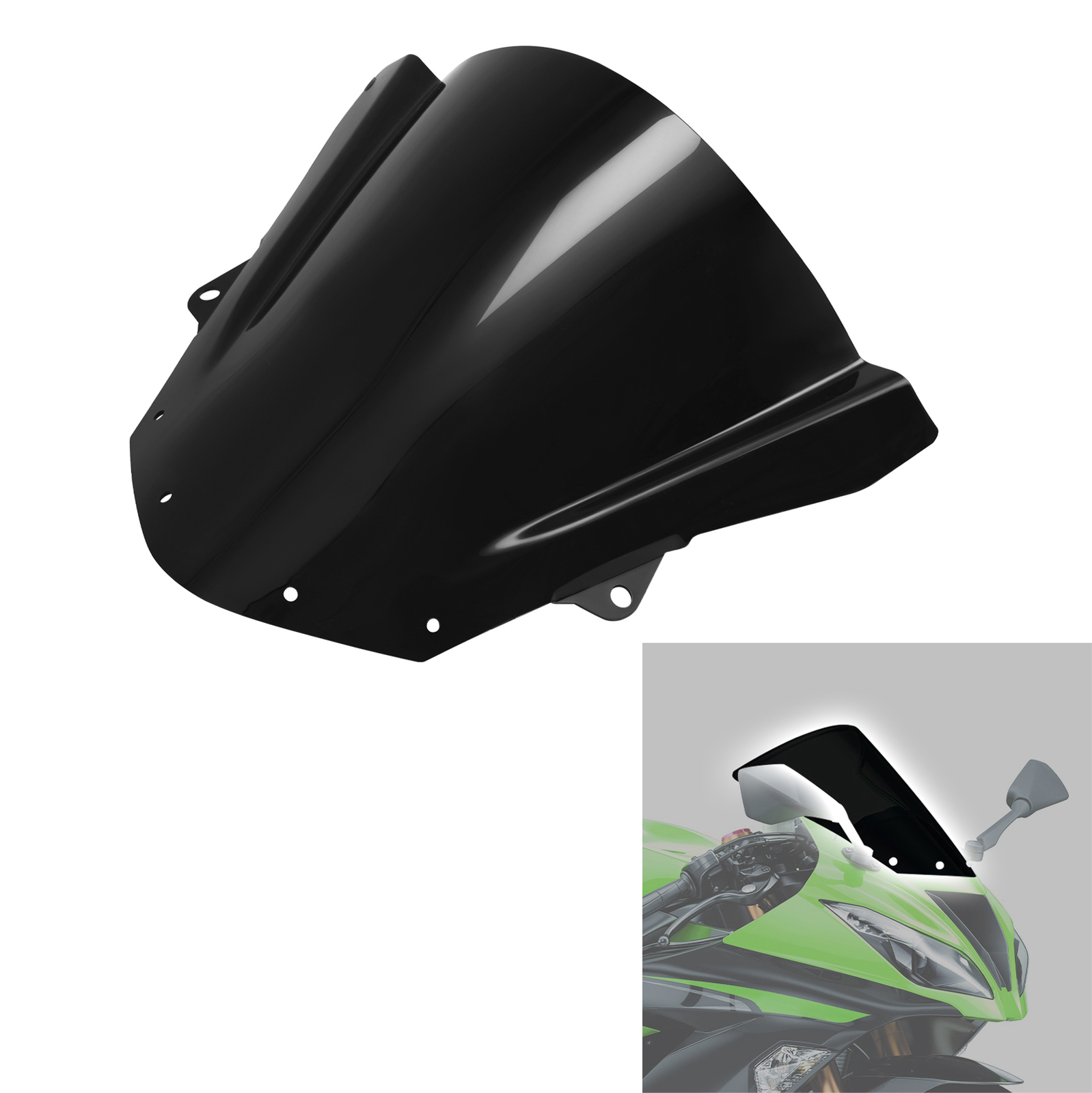 dual Bubble Windscreen Windshield Fit For Kawasaki Ninja ZX6R ZX600R ZX636 09-18