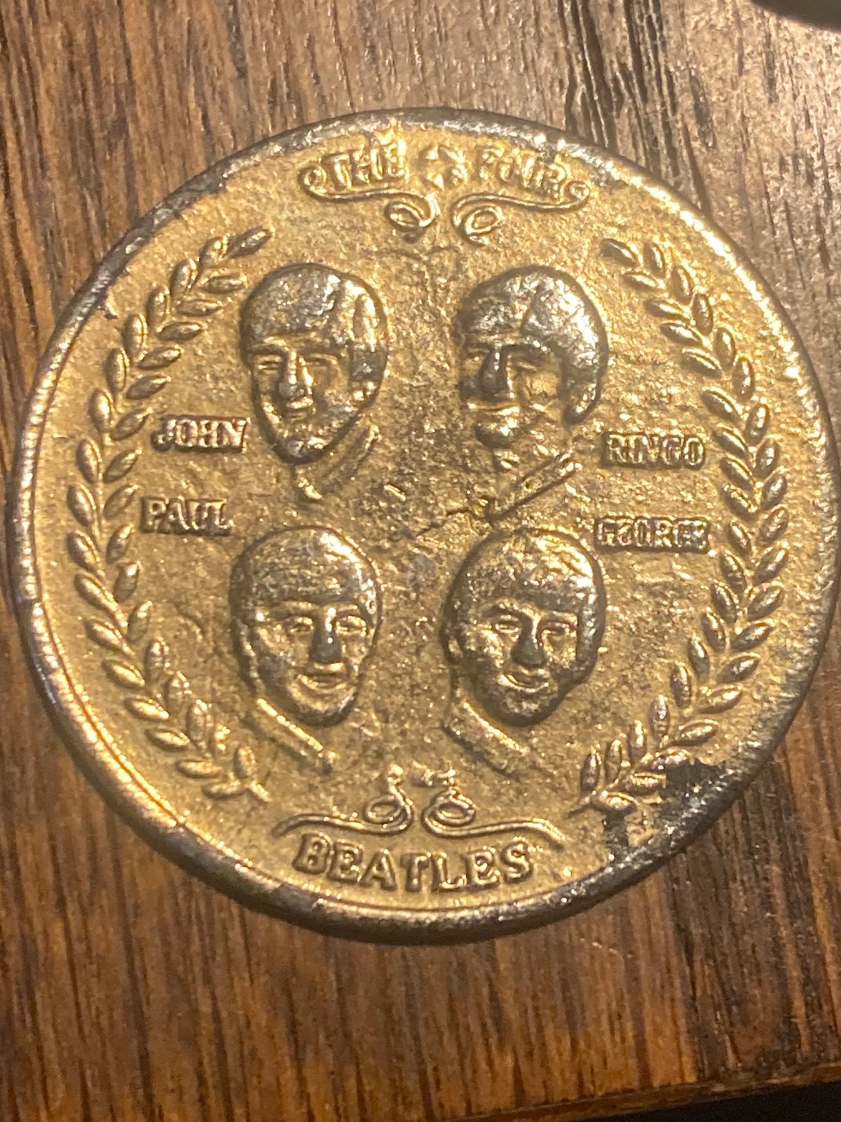 Vintage 1964 THE BEATLES Visit to the US Commemorative 1 1/4" Brass Coin