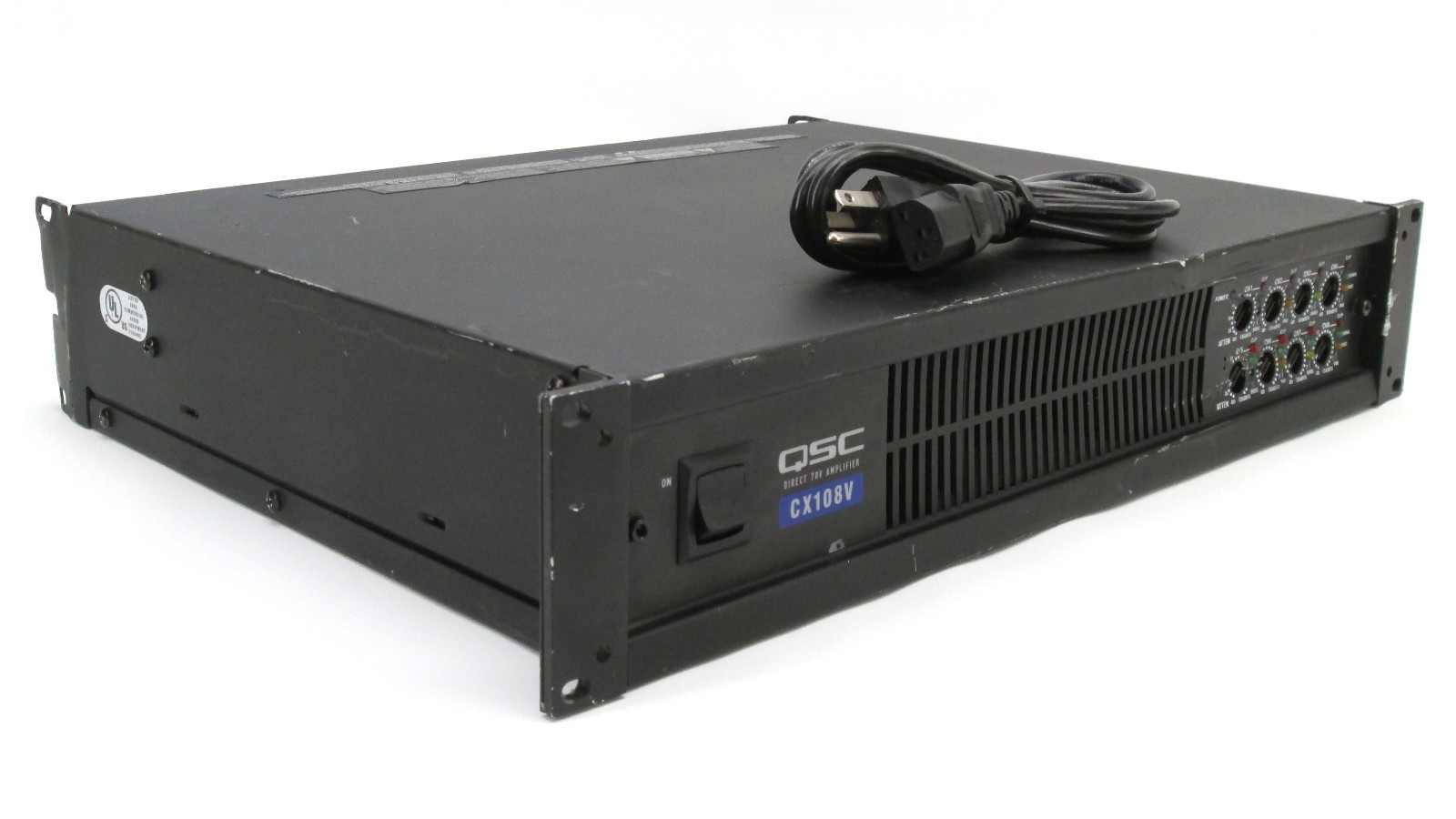 QSC CX108V Professional Power Amplifier 8-Channel 70V 100W/CH