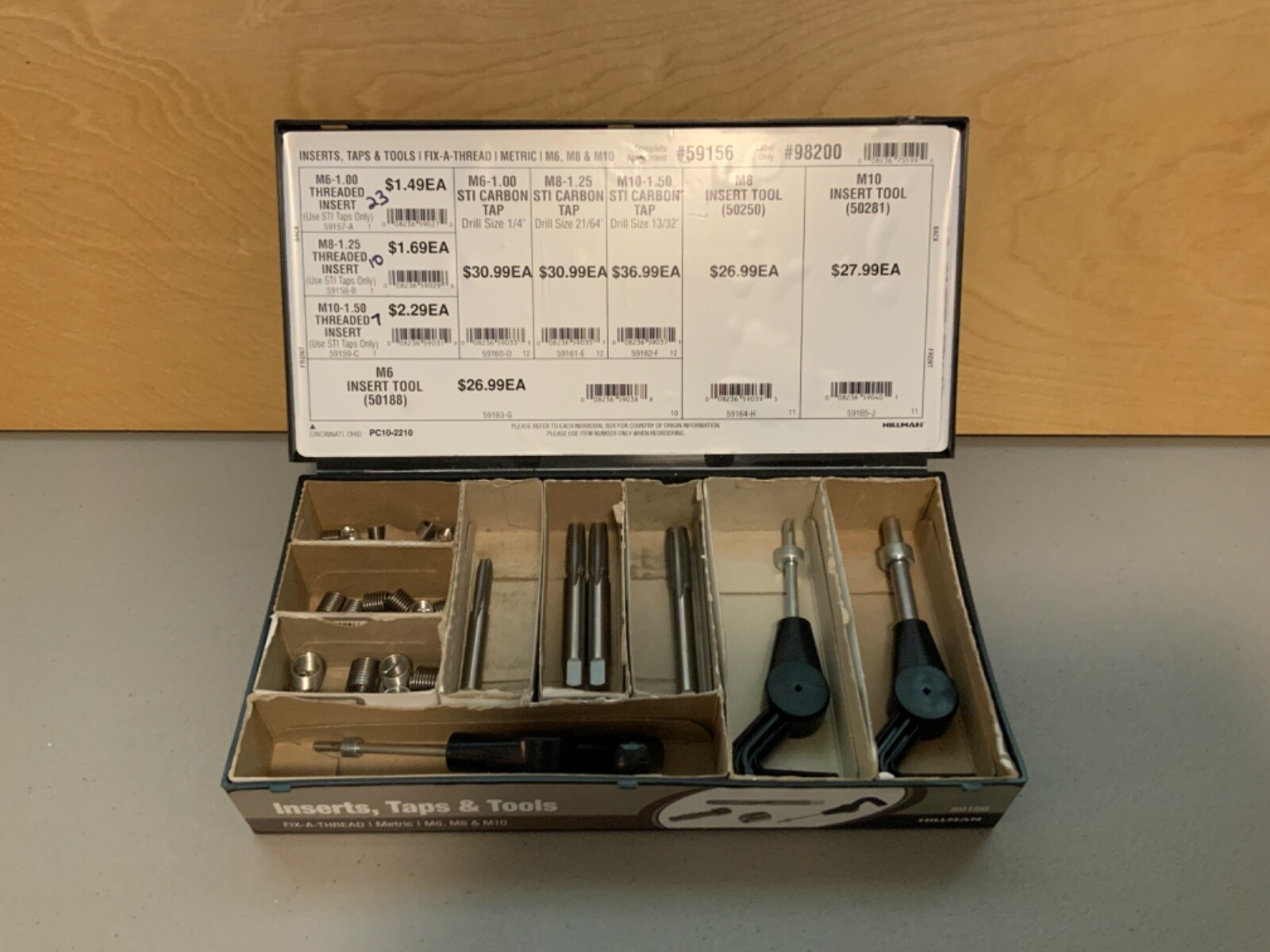 HILLMAN FIX-A-THREAD Inserts, Taps, & Tools #59156 47 Piece