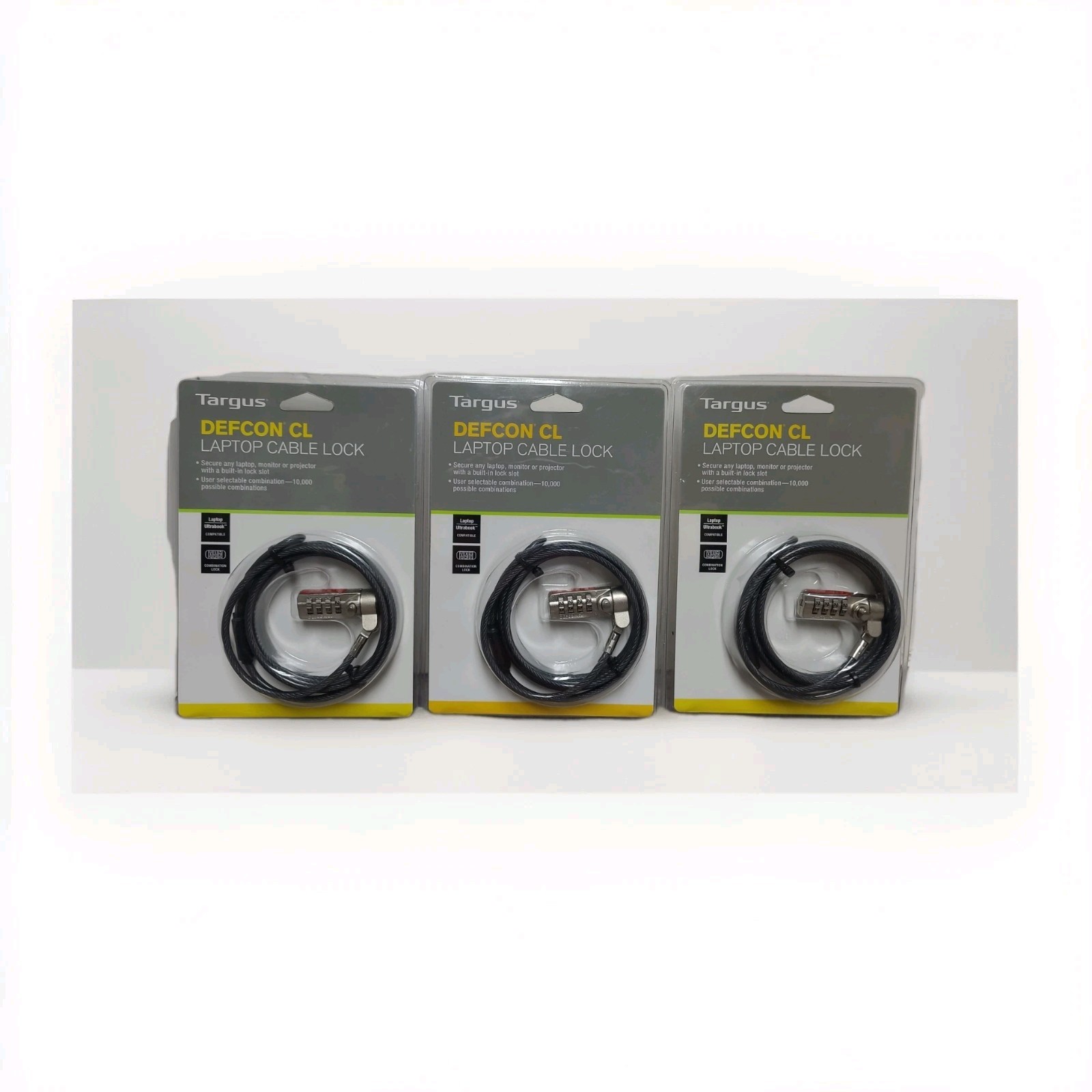 Targus DEFCON CL Laptop Cable Locks Lot of 3 Combination Security Locks NEW