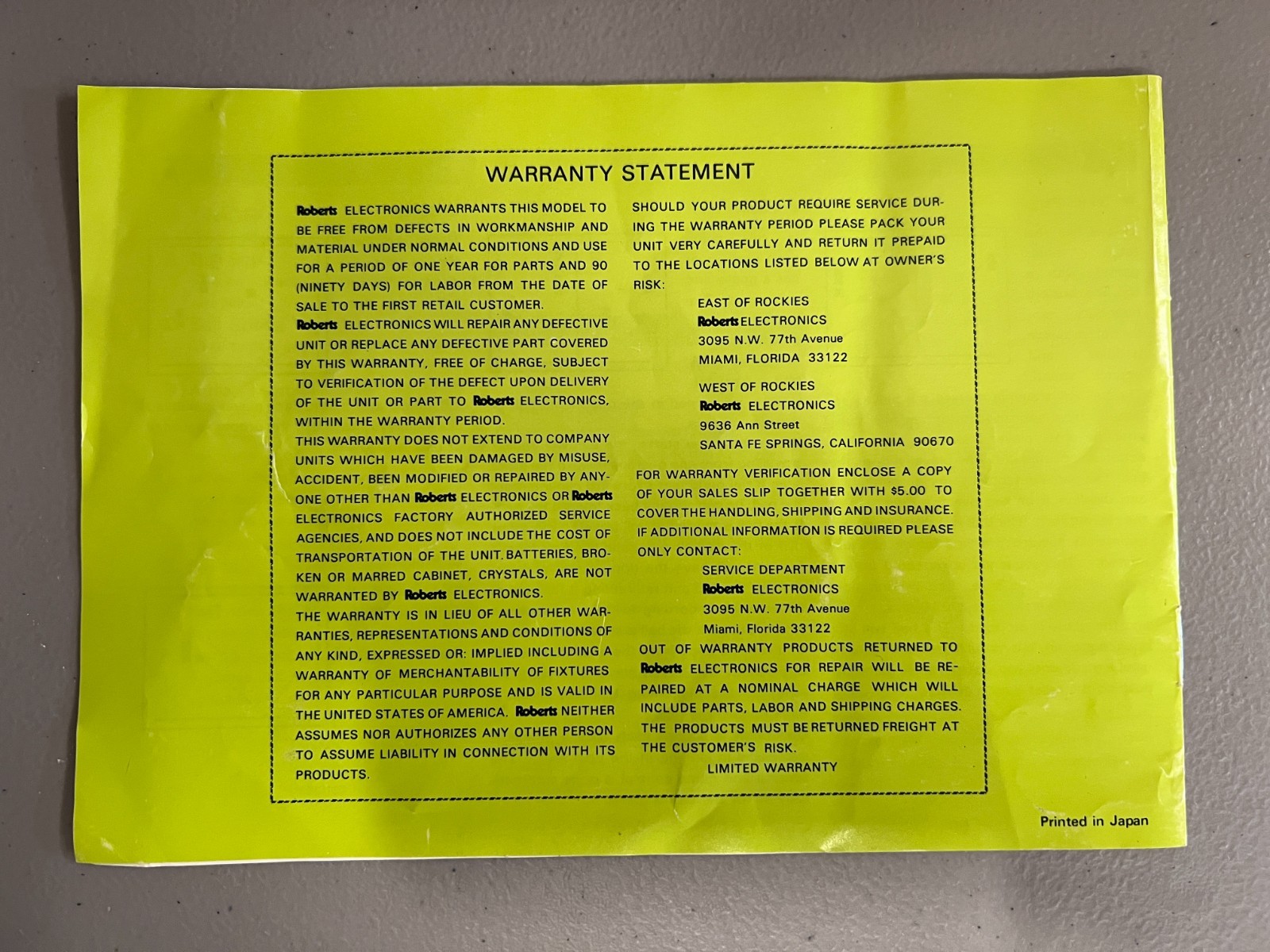 Paddle IV 4 Roberts The Pro Line Television Computer Games Console Manual (ONLY)