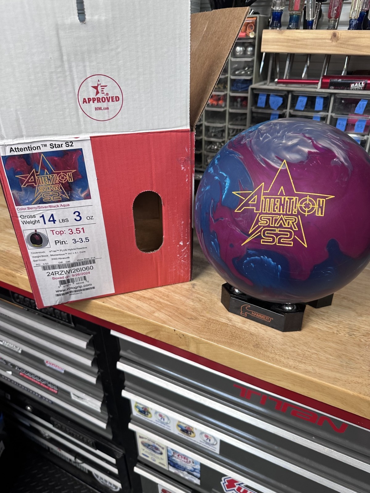 NEW - Bowling Ball - 14lb - Rotogrip "ATTENTION STAR S2" NIB - UNDRILLED