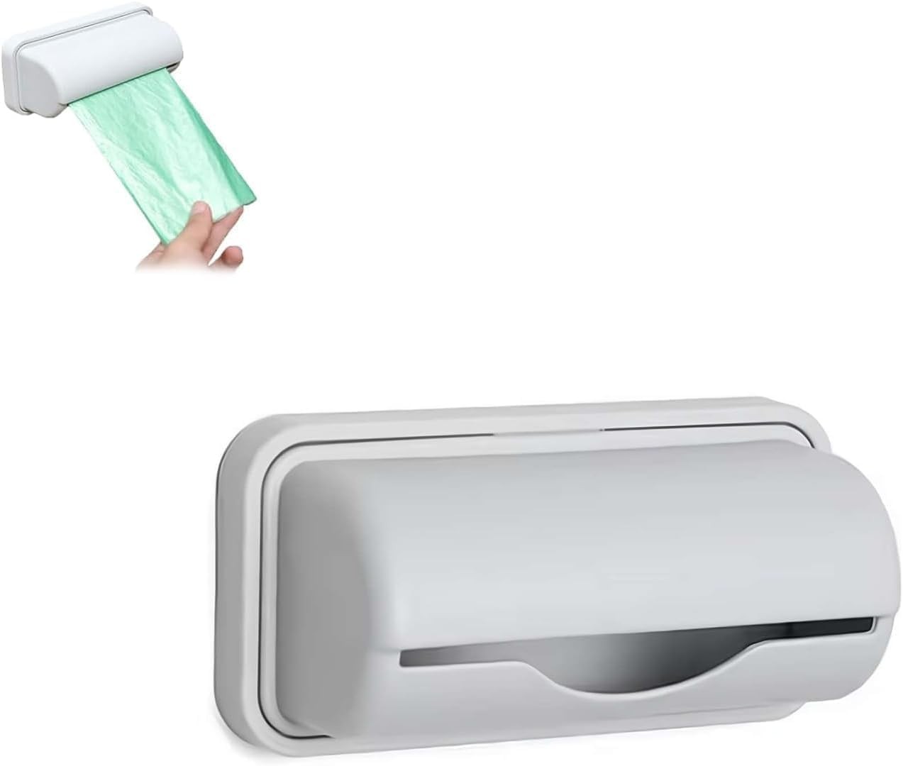Gray Wall Mounted Trash Bag Dispenser Adhesive for Kitchen Storage