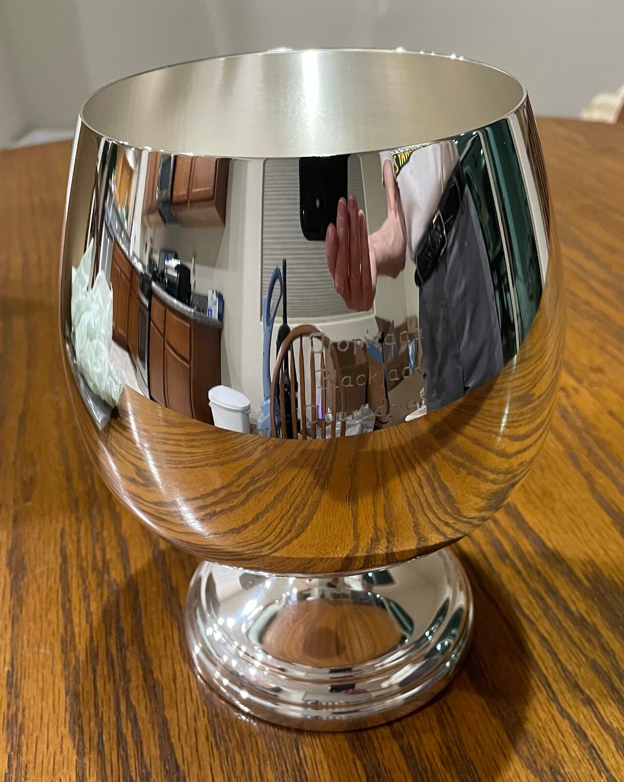 1980s 7" silver brandy snifter, Tropicana Casino, new, never used, clean & shiny