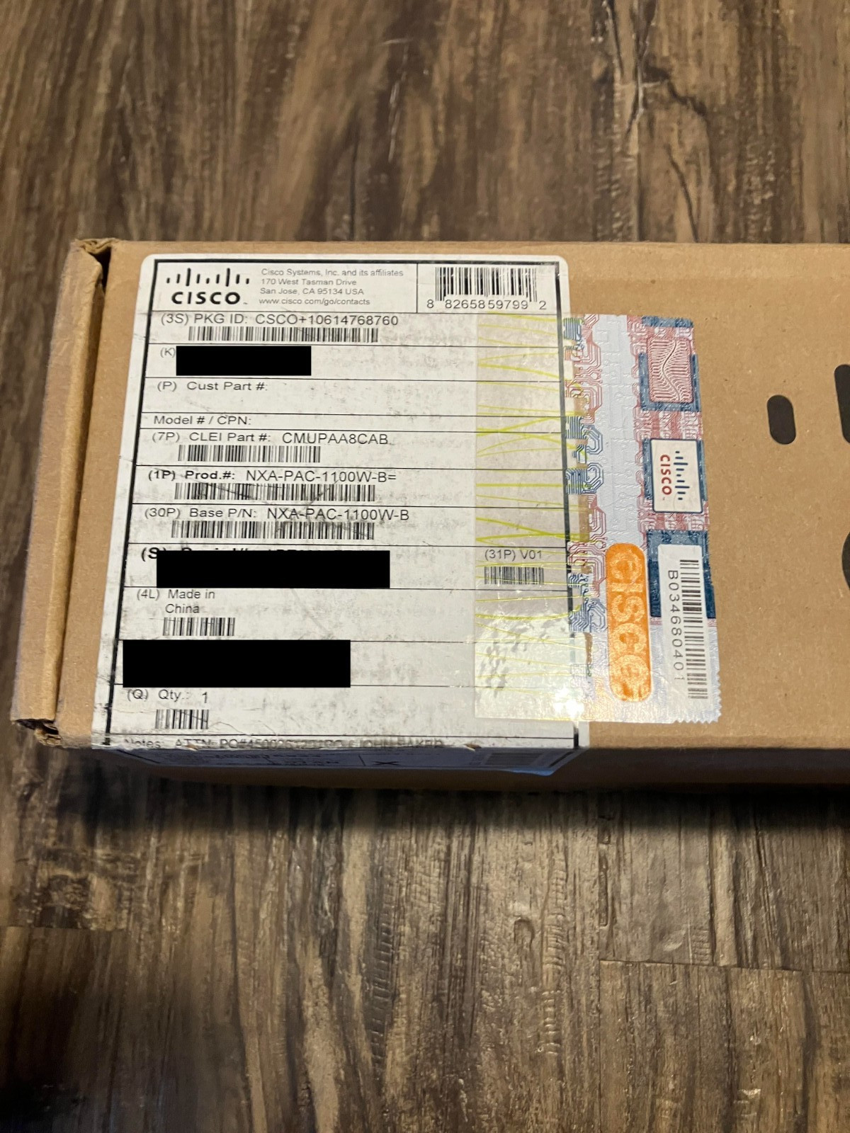 Open Box Cisco NXA-PAC-1100W V01 Nexus AC 1100W Power Supply Unit