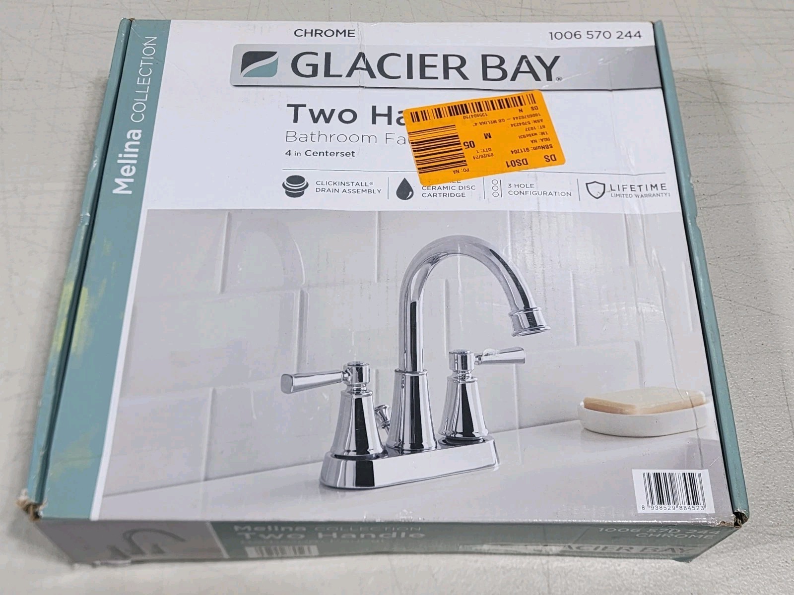 Glacier Bay Melina 4” Centerset Double Handle Bathroom Faucet Chrome 1006570244
