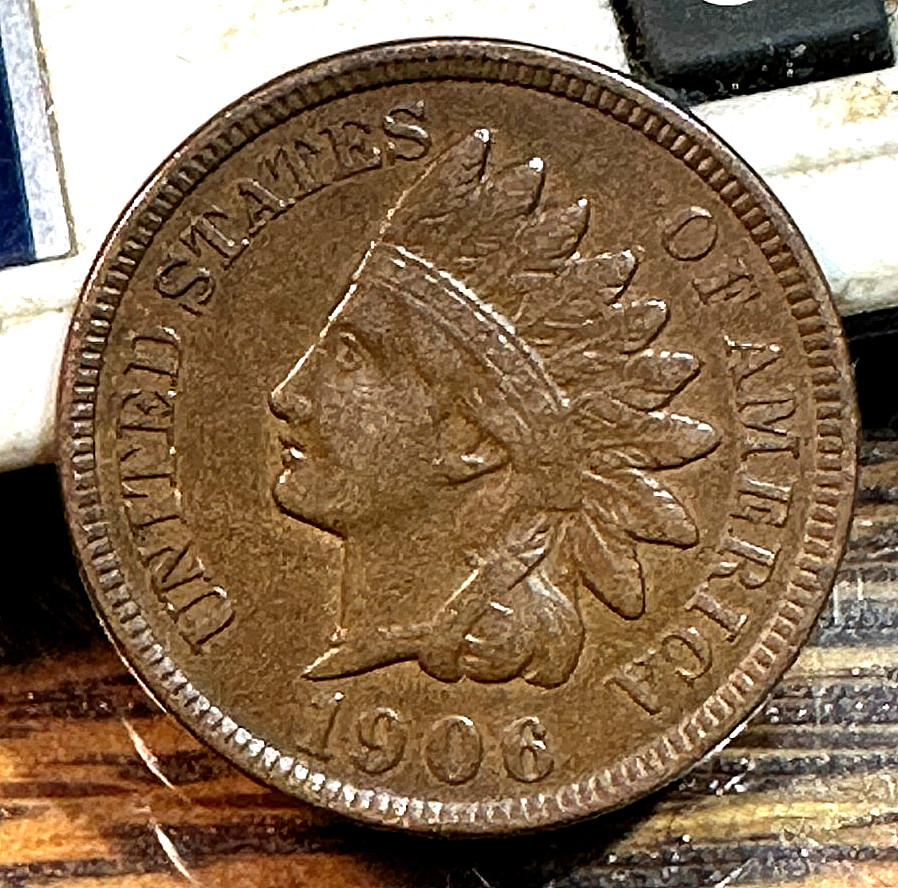 1906 Indian Cent Nice Original AU CHRC