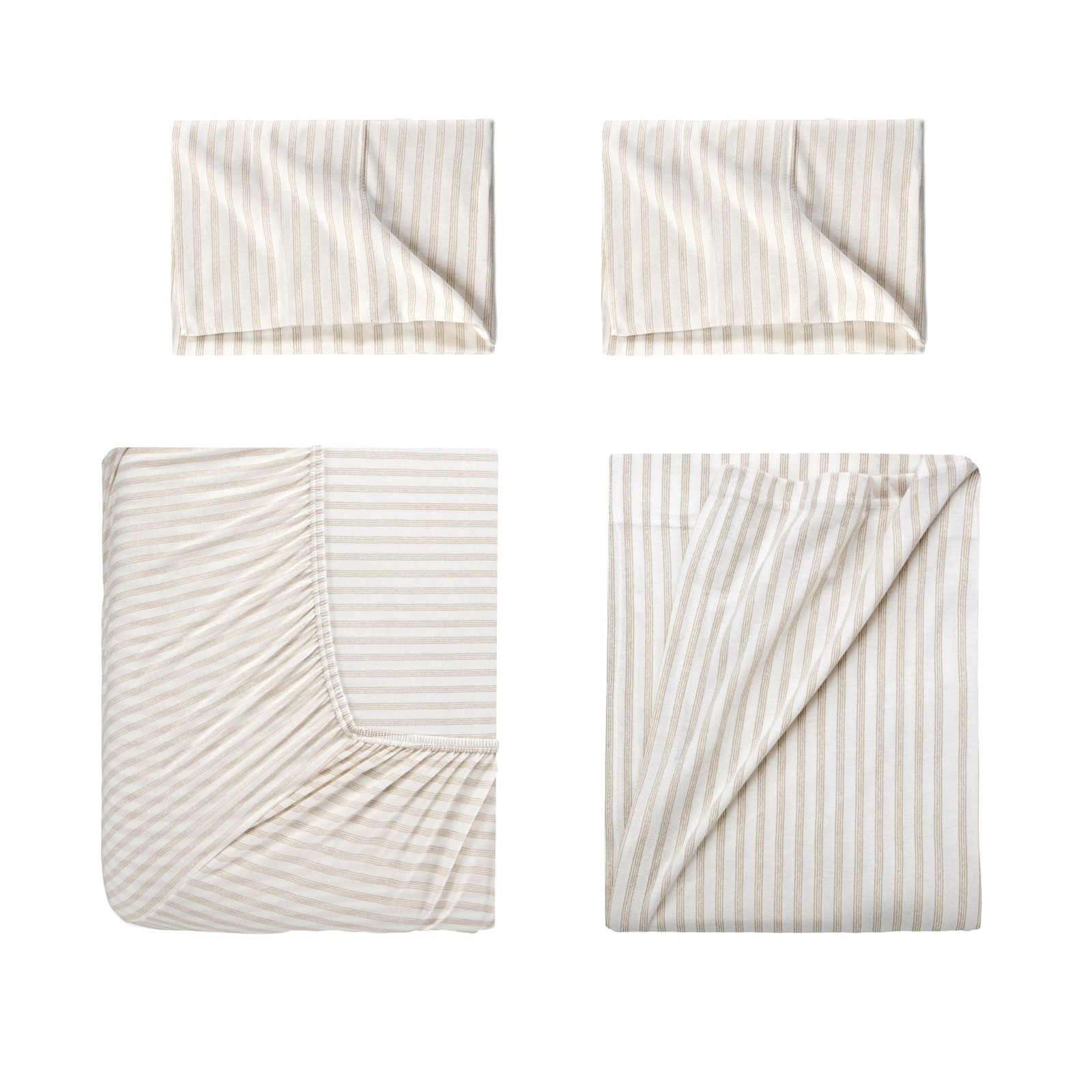 Aster Jersey Set - 4 Piece Queen Size Bed Sheets - Cotton Blend - Durable, De...