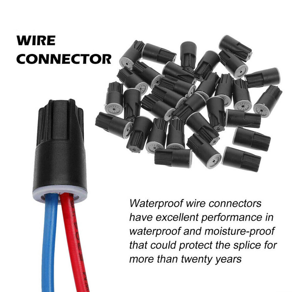 50PCS Waterproof Wire Electrical Connectors Outdoor Seal Electrical Twist Nuts