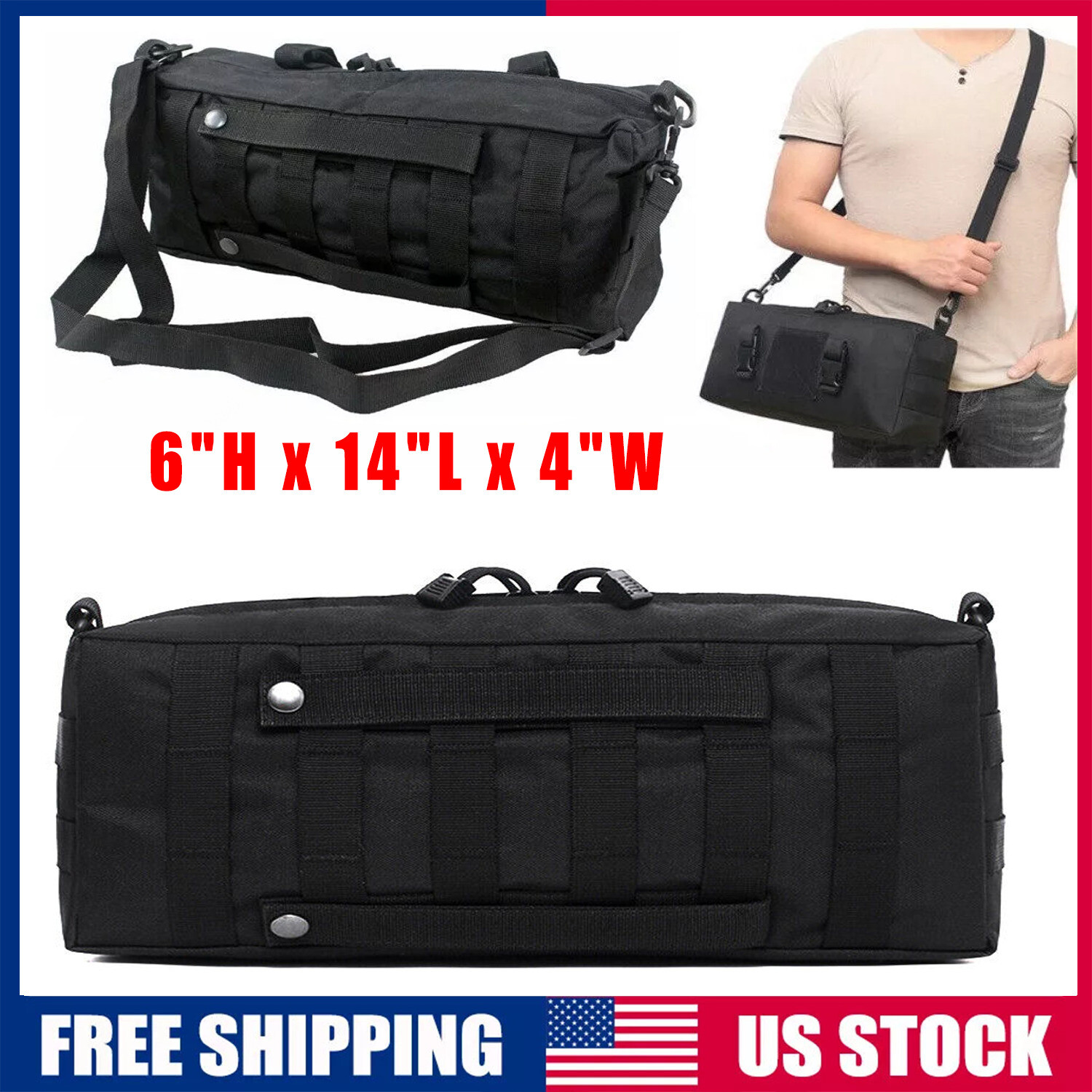 Tactical Shoulder Waist Pack Military Molle Camping Hiking Outdoor Pouch Bag