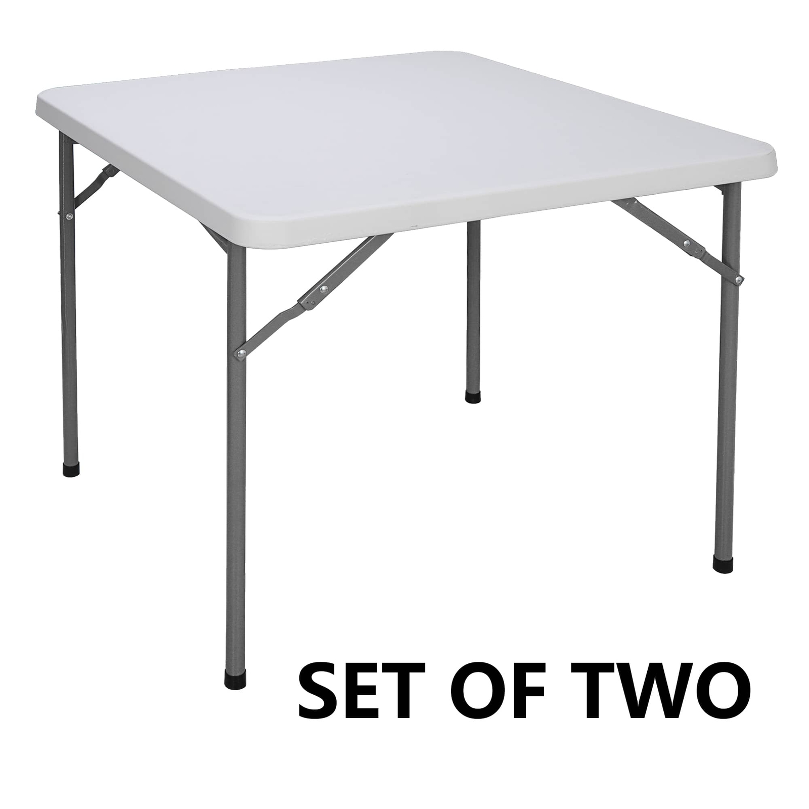 2pcs  White Multipurpose 3ft Square Folding Table Garden Beach Family Picnic
